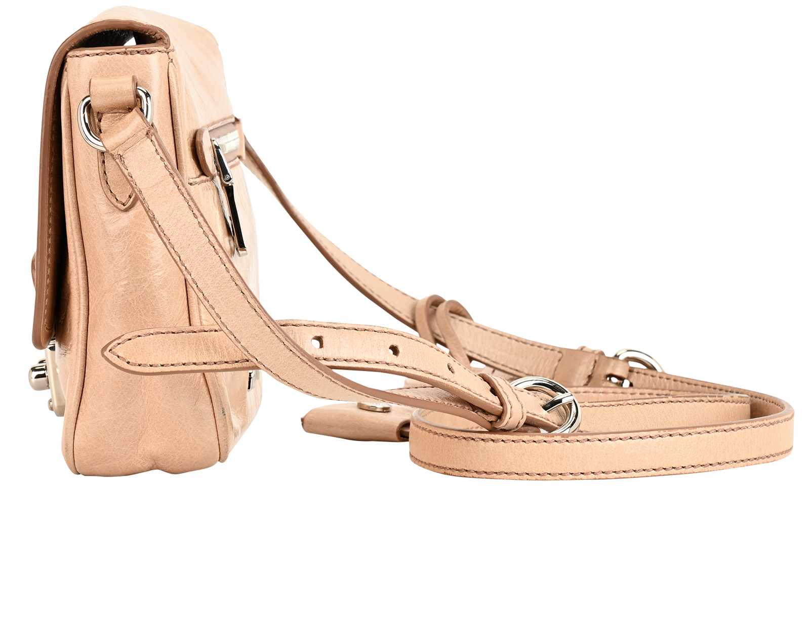 Madras Crossbody, &pound;310, Handbags, Pink, Leather, Bottom view